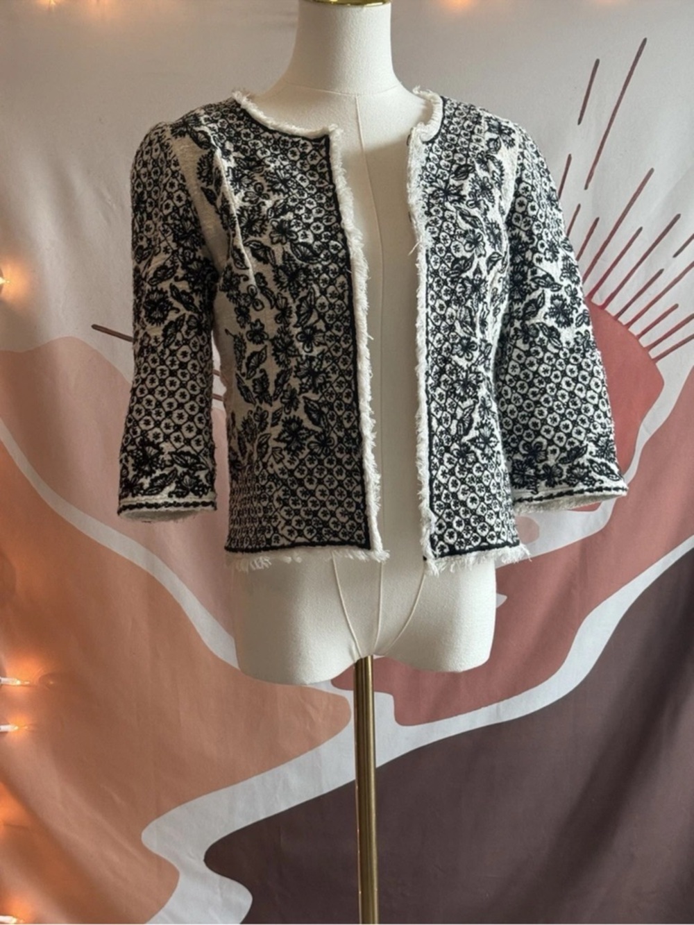 Essentiel Antwerp Blazer 38 Embroidered Capsule Office Preppy Cotton